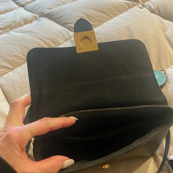 Louis Vuitton Black & Brown Monogram Lock-Front Satchel - Picture 3 of 6